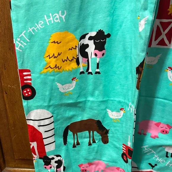 Lazy One Barnyard Pajama Bottoms - Aqua - Picture 3 of 6